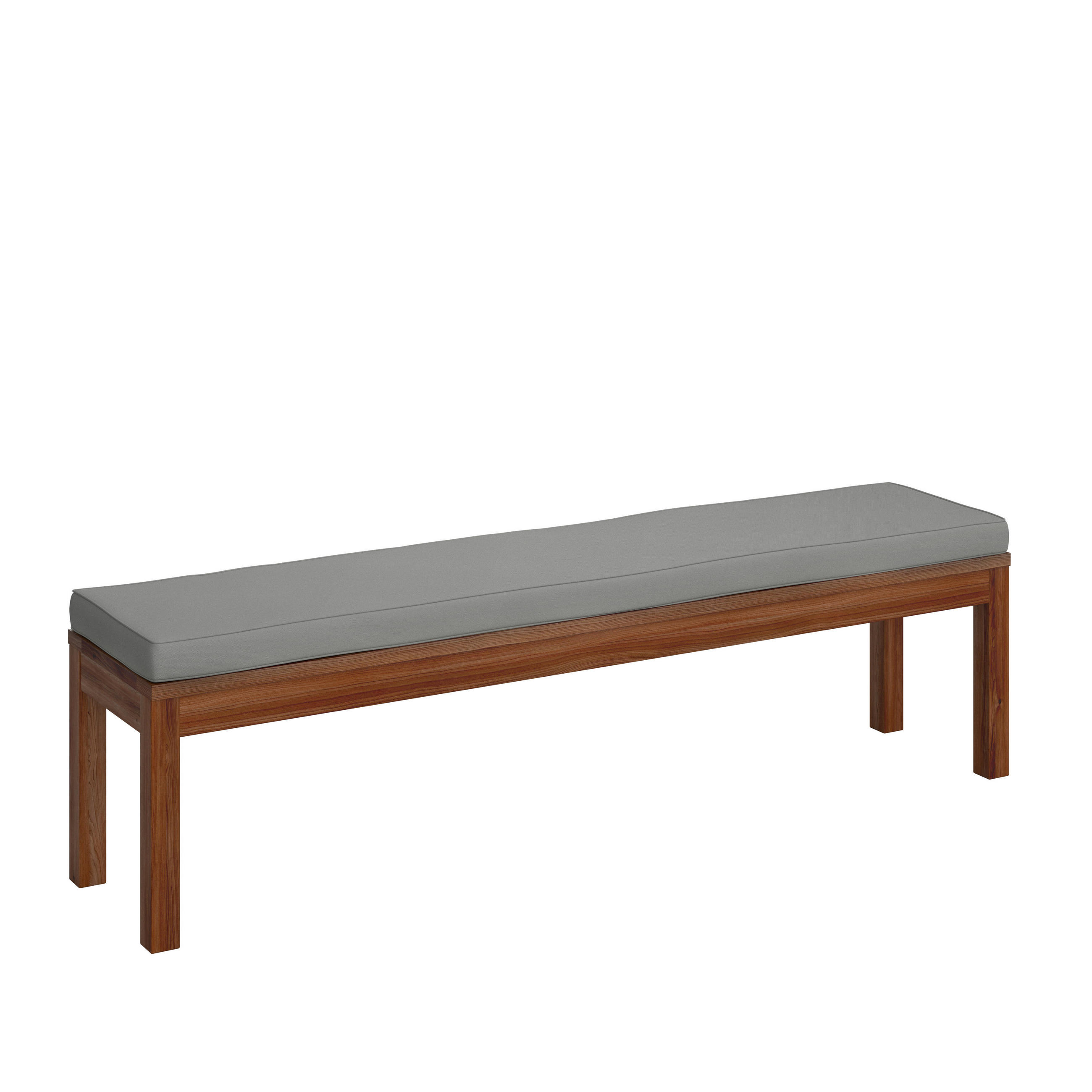 GARTENBANK 160/35/39 cm  in Grau, Teakfarben  - Grau/Teakfarben, MODERN, Holz/Textil (160/35/39cm) - Ambia Garden