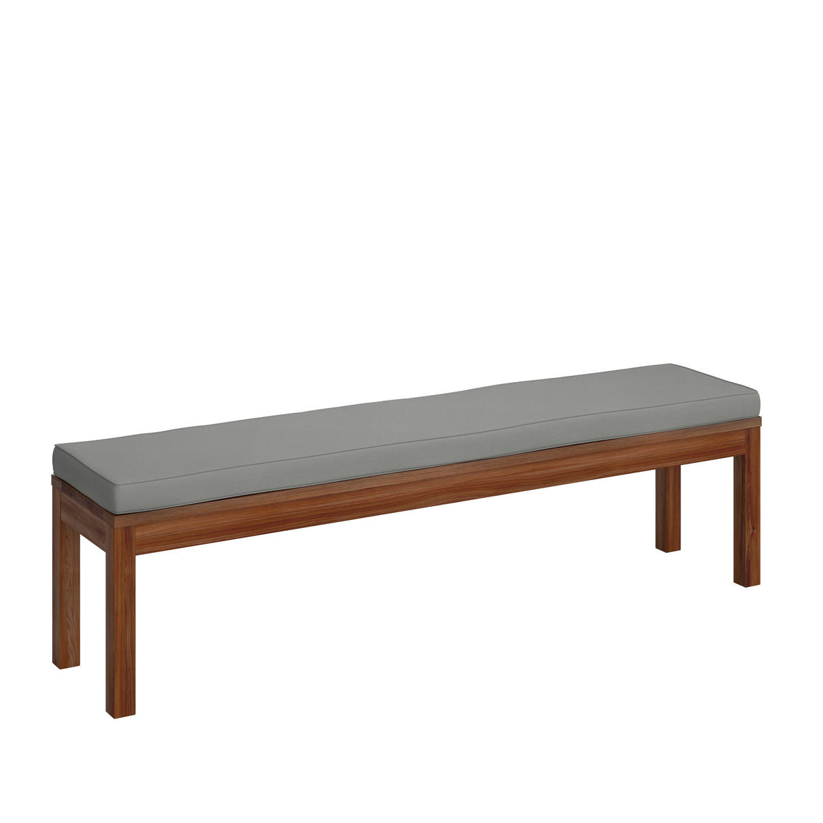 GARTENBANK 160/35/39 cm  in Grau, Teakfarben  - Grau/Teakfarben, MODERN, Holz/Textil (160/35/39cm) - Ambia Garden