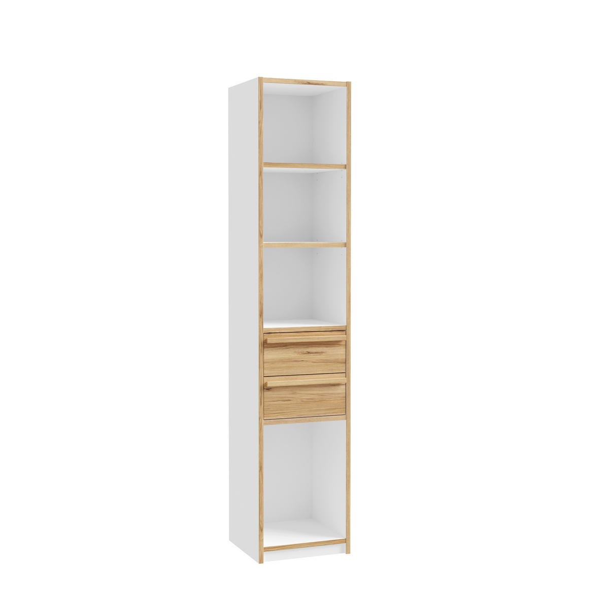 ETAJERĂ  44,4/215/42 cm alb, culoare lemn stejar  - alb/culoare lemn stejar, Modern, plastic/material pe bază de lemn (44,4/215/42cm) - Novel