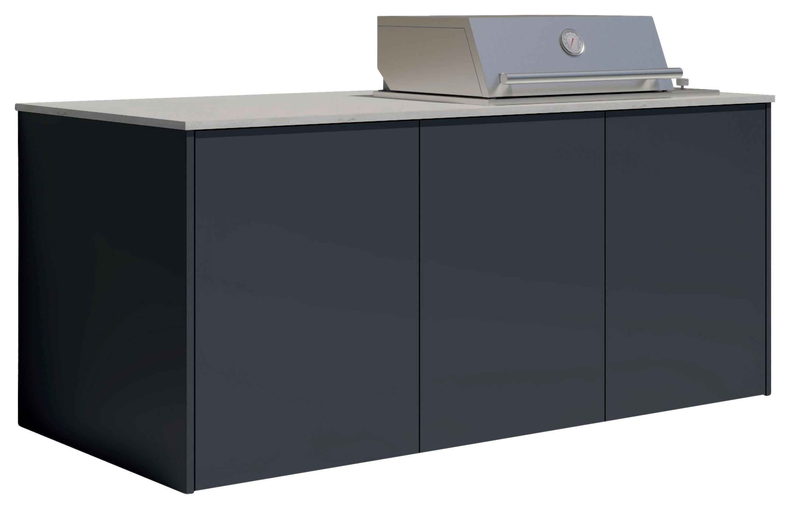 OUTDOORKÜCHE  - Sandfarben/Anthrazit, Basics, Keramik/Metall (198/117-123/78,3cm) - Dieter Knoll