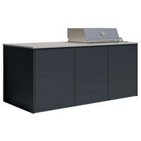 OUTDOORKÜCHE  - Sandfarben/Anthrazit, Basics, Keramik/Metall (198/117-123/78,3cm) - Dieter Knoll