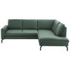ECKSOFA in Echtleder Opal  - Opal/Schwarz, Design, Leder/Metall (250/194cm) - Beldomo Premium