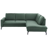 ECKSOFA in Echtleder Opal  - Opal/Schwarz, Design, Leder/Metall (250/194cm) - Beldomo Premium