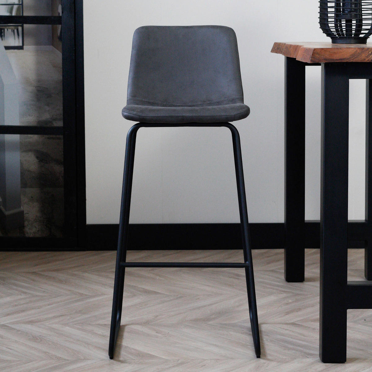 SADA BAROVÝCH STOLIČIEK 2 kus - čierna/antracitová, Lifestyle, kov/plast (48/102/54cm) - MID.YOU