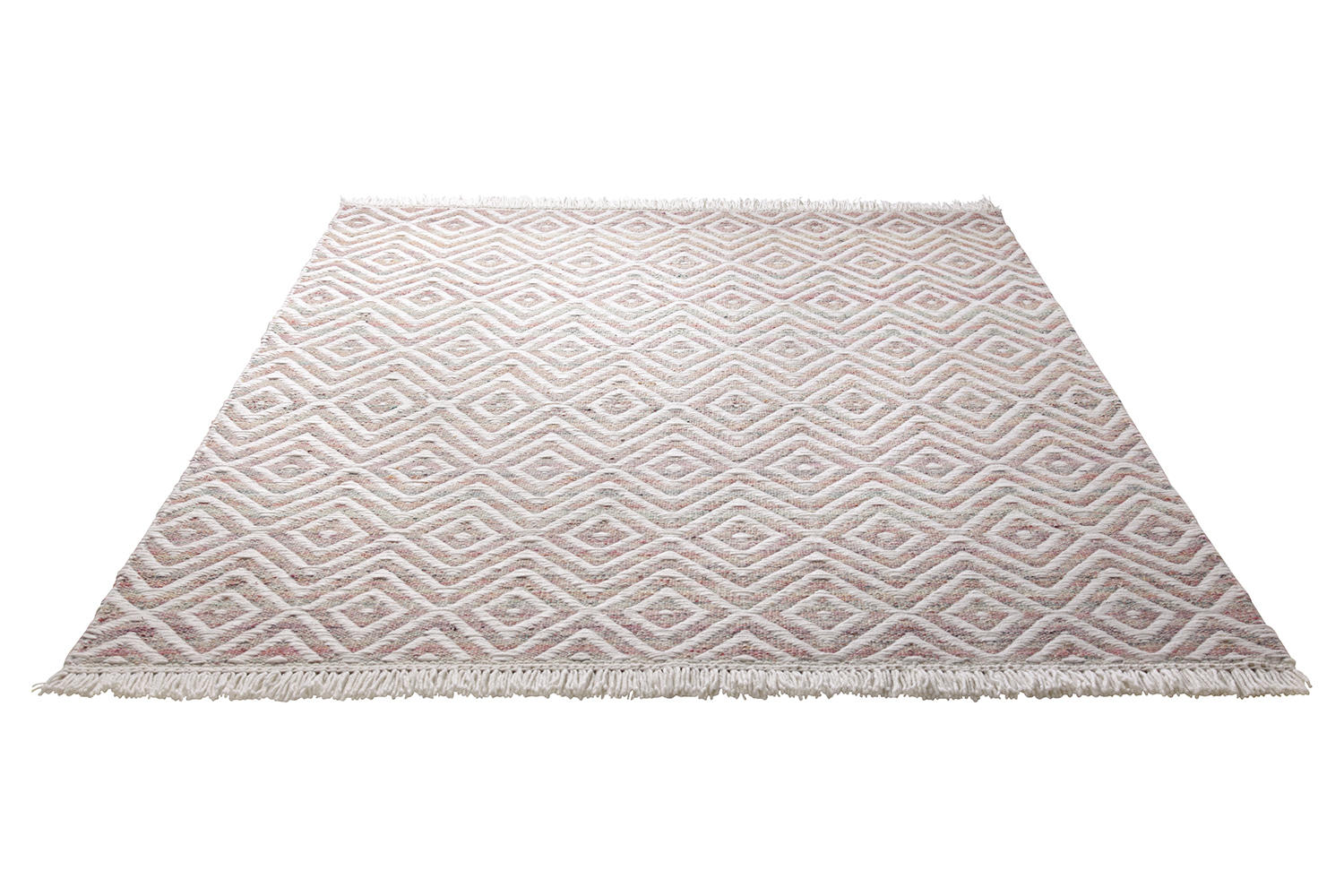 HANDWEBTEPPICH 60/110 cm Vector Rot, Weiß  - Rot/Weiß, KONVENTIONELL, Textil (60/110cm) - Esprit