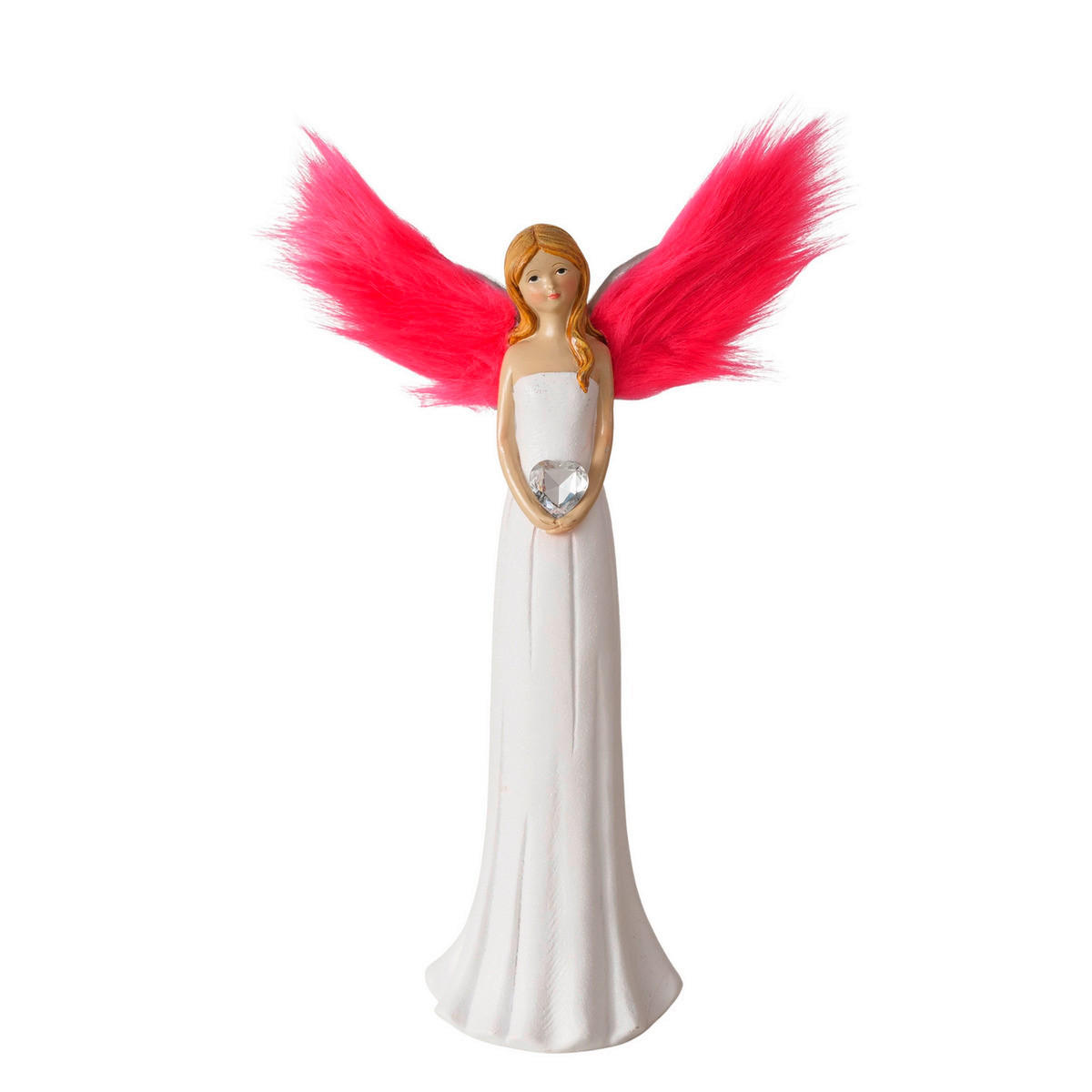 VÁNOČNÍ FIGURKA - bílá/pink, Basics, textil/plast (20/8,5/38cm)