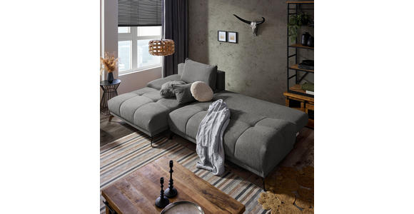 ECKSOFA in Chenille Blau, Braun  - Blau/Schwarz, MODERN, Textil/Metall (182/290cm) - Hom`in