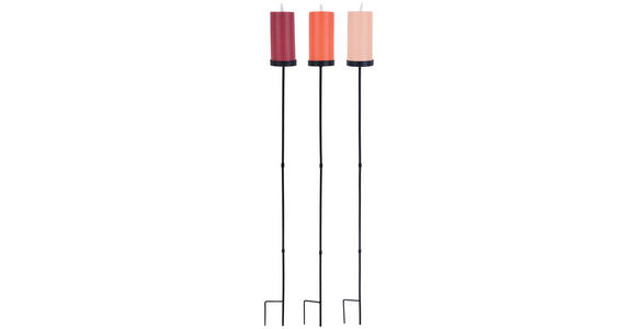 LED-KERZE 7,5/117 cm  - Rot/Creme, Basics, Kunststoff (7,5/117cm) - Ambia Home