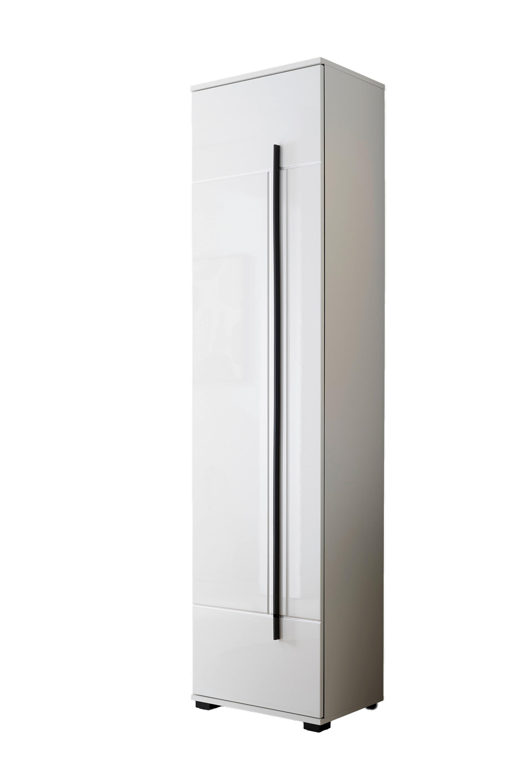 Mid.you Garderobenschrank Weiß, Weiß Hochglanz 50x201x39 cm