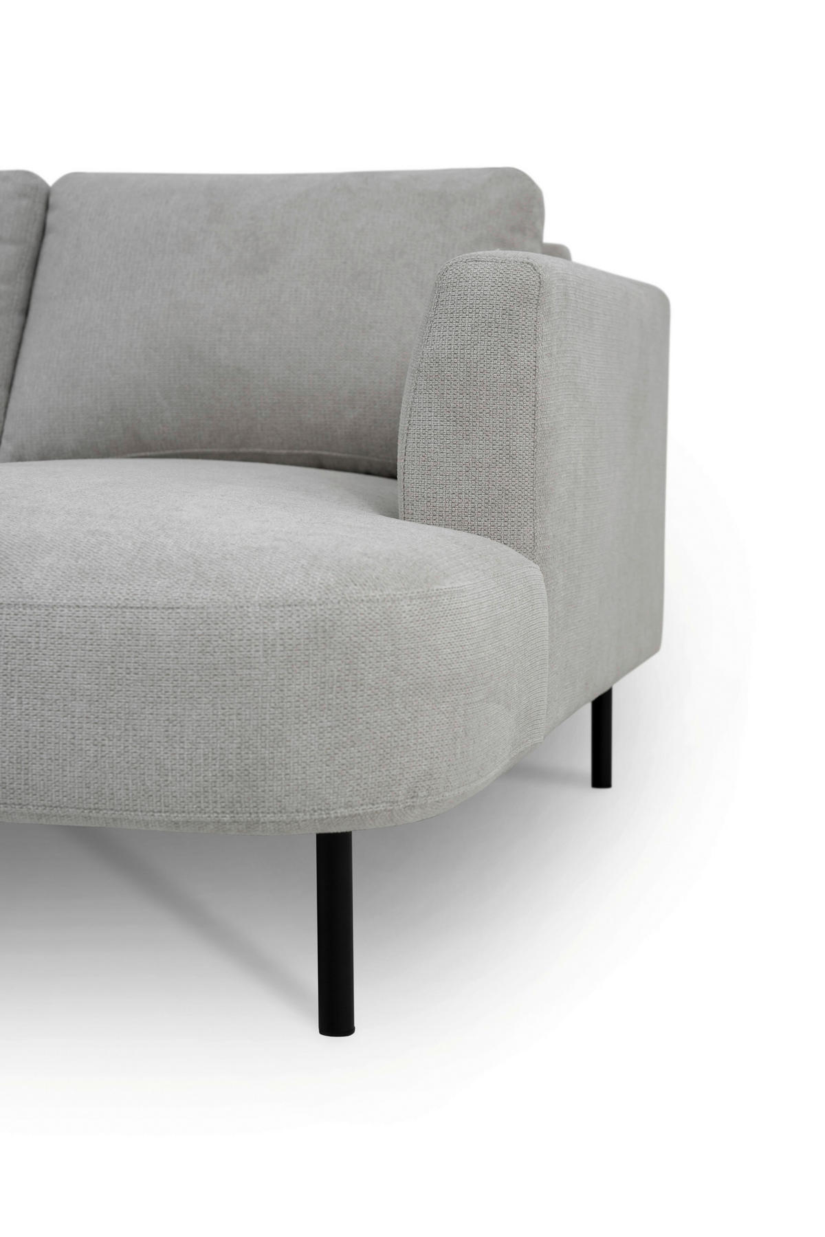 SOFFA i chenille greige  - greige/svart, Klassisk, metall/trä (206/327cm) - Best Price