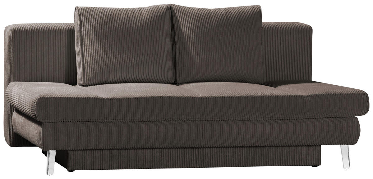 SCHLAFSOFA in Cord Braun  - Chromfarben/Braun, Design, Textil/Metall (200/85/90cm) - Xora
