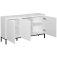SIDEBOARD  150/77/35 cm  - Schwarz/Weiß, Design, Holzwerkstoff/Metall (150/77/35cm) - Hom`in