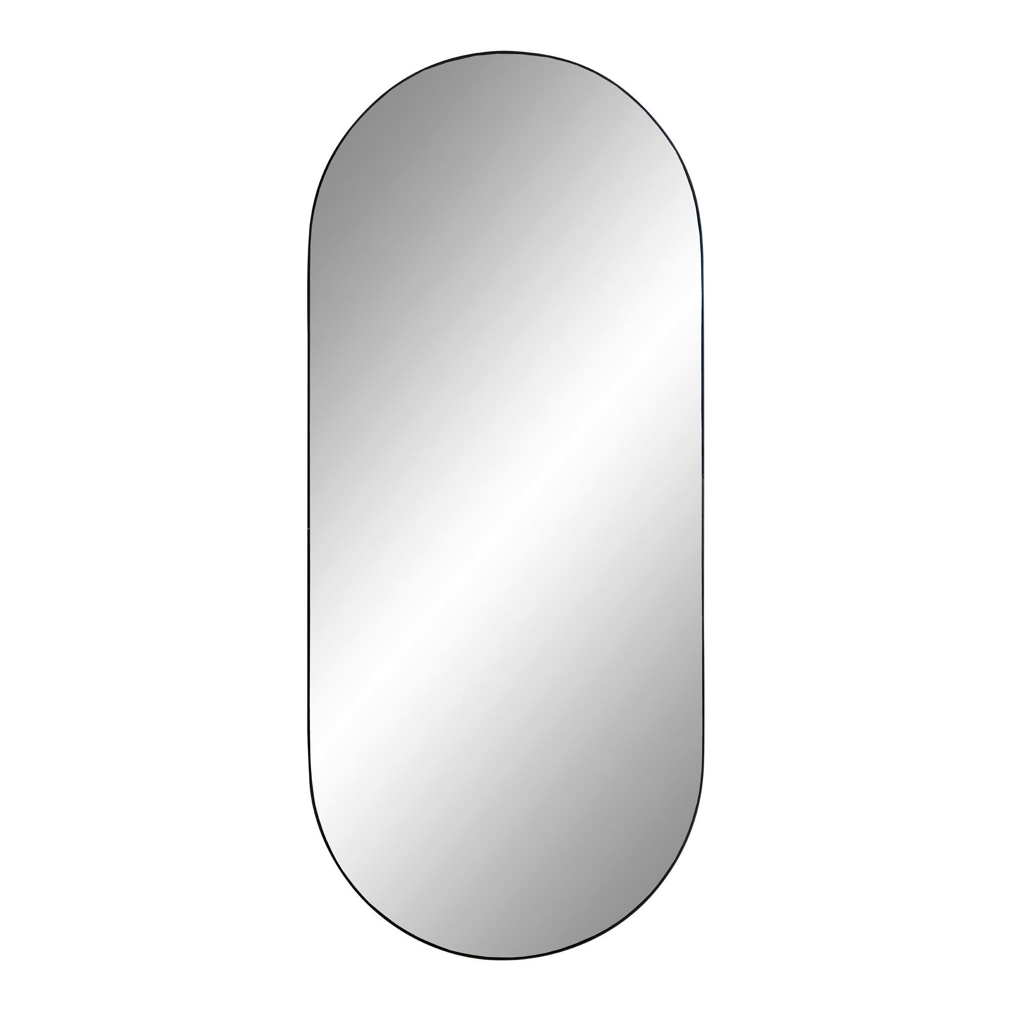WANDSPIEGEL 80/0.5/35 cm  - Schwarz, Design, Glas/Metall (80/0.5/35cm)