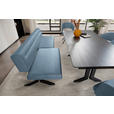 SITZBANK 220/87/70-86 cm  in Hellblau  - Schwarz/Hellblau, KONVENTIONELL, Textil/Metall (220/87/70-86cm) - Moderano