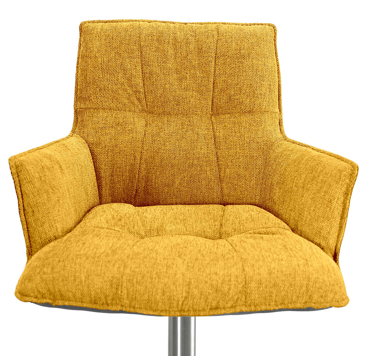 BARHOCKER in Holz, Metall, Textil Gelb, Schwarz, Edelstahlfarben  - Edelstahlfarben/Gelb, Design, Holz/Textil (56/100/56cm) - Novel