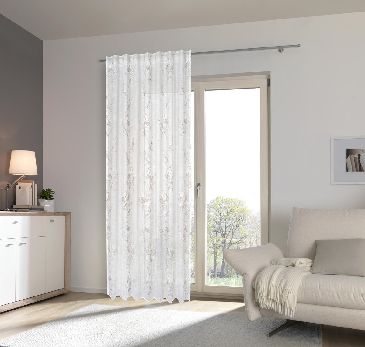 FERTIGVORHANG transparent  - Creme, KONVENTIONELL, Textil (140/245cm) - Esposa