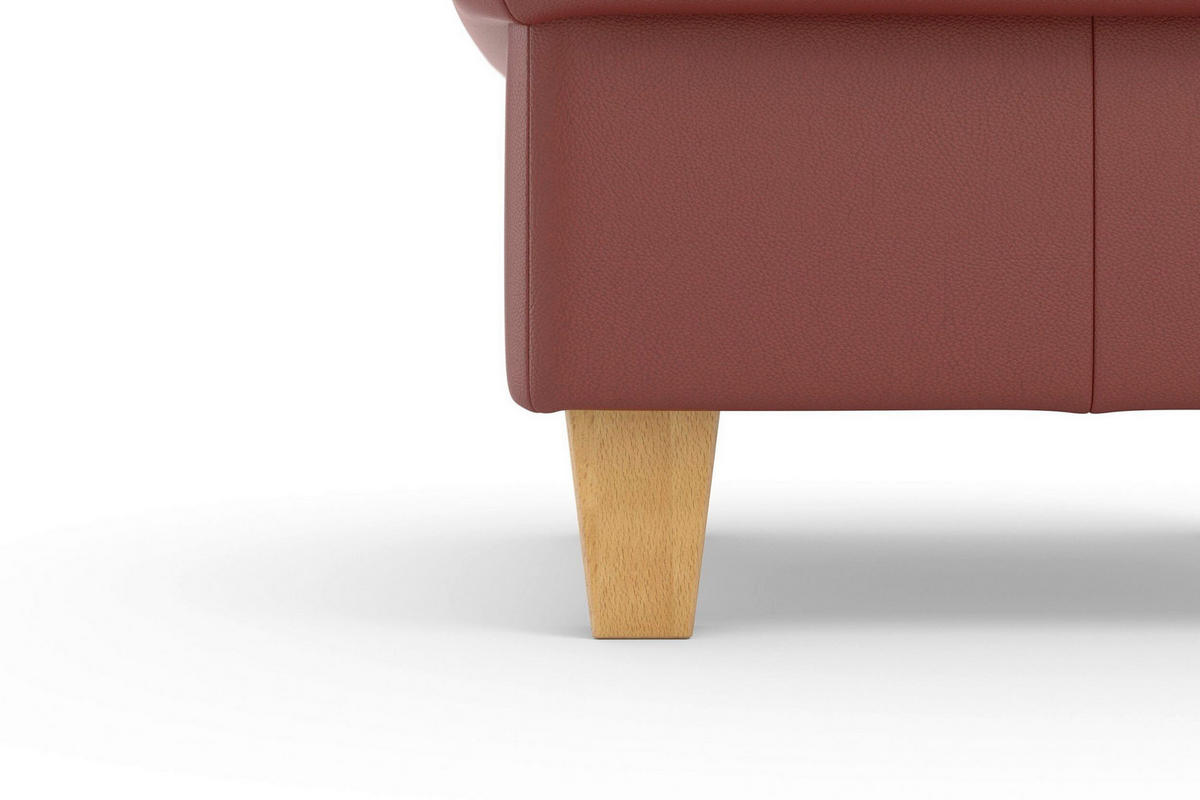 TABURETKA, koža, 58/48/58 cm - červenohnedá/farba duba, Basics, koža/drevo (58/48/58cm) - Sit & More