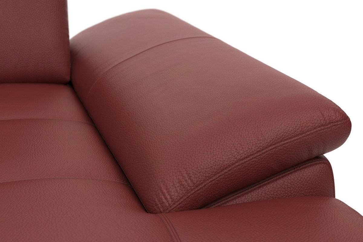 SEDACÍ SOUPRAVA, kůže, červenohnědá - černá/červenohnědá, Basics, kov/textil (223/363/176cm) - Sit & More