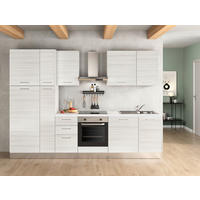 KÜCHENBLOCK 300 cm   in Eukalyptusholzfarben  - Eukalyptusholzfarben/Alufarben, LIFESTYLE, Holzwerkstoff/Kunststoff (300cm) - MID.YOU