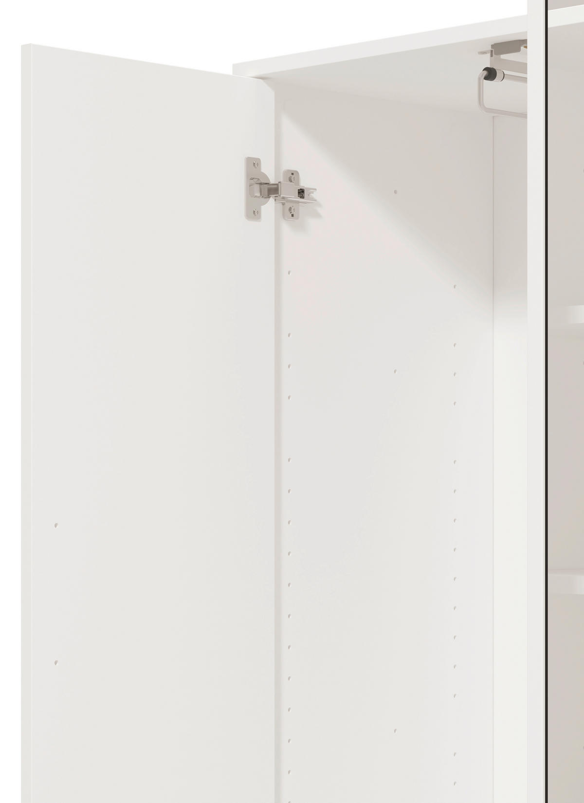 GARDEROBENSCHRANK  in 93/192,5/40 cm  - Schwarz/Weiß, Basics, Glas/Holzwerkstoff (93/192,5/40cm) - Carryhome