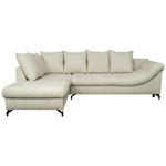 ECKSOFA Hellgrau Struktur  - Hellgrau/Schwarz, KONVENTIONELL, Textil/Metall (194/274cm) - Carryhome