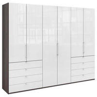 FALTTÜRENSCHRANK in Weiss, Trüffeleichefarben  - Chromfarben/Weiss, Konventionell, Glas/Holzwerkstoff (300/236/58cm) - Venda
