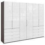 FALTTÜRENSCHRANK Glasfront  in Weiß, Trüffeleichefarben  - Chromfarben/Trüffeleichefarben, KONVENTIONELL, Glas/Holzwerkstoff (300/236/58cm) - Venda