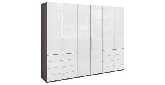 FALTTÜRENSCHRANK Glasfront  in Weiß, Trüffeleichefarben  - Chromfarben/Trüffeleichefarben, KONVENTIONELL, Glas/Holzwerkstoff (300/236/58cm) - Venda