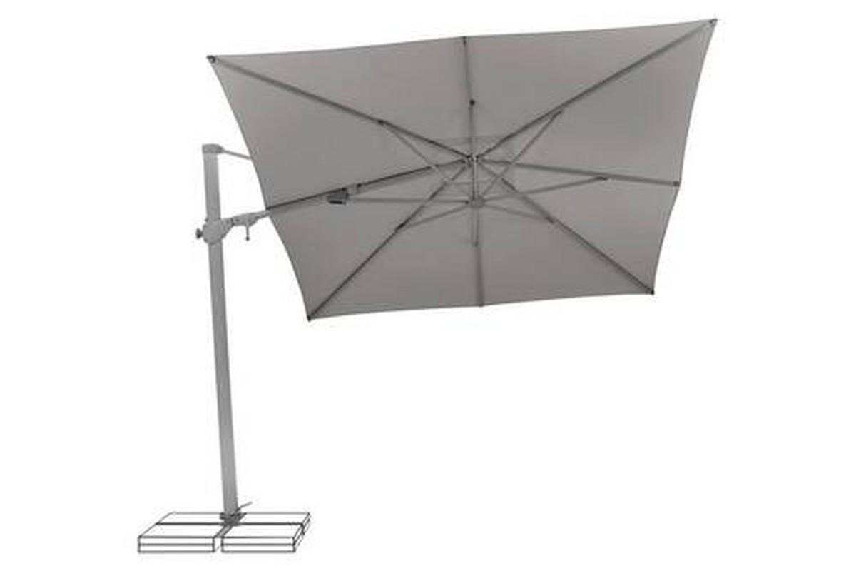 AMPELSCHIRM 330x270 cm  - Dunkelgrau/Silberfarben, Basics, Textil/Metall (330/270cm) - Suncomfort by Glatz