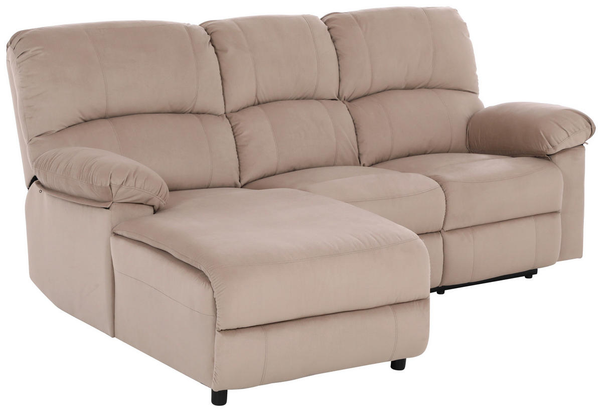 ECKSOFA in Webstoff Beige  - Beige/Schwarz, Basics, Kunststoff/Textil (159/216cm) - P & B