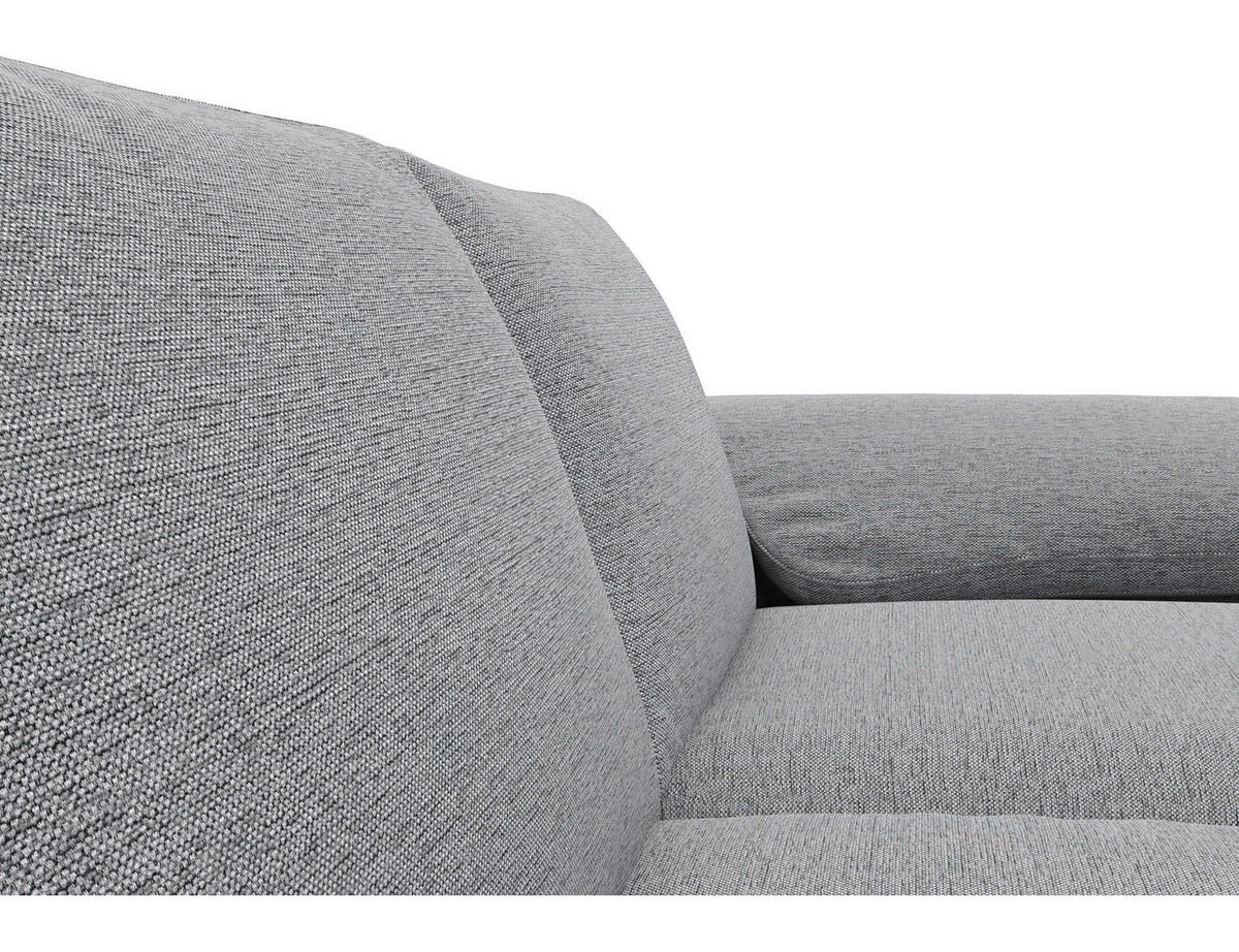 ECKSOFA Hellgrau Flachgewebe  - Hellgrau/Alufarben, Design, Textil/Metall (274/159cm) - Livetastic