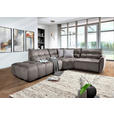ECKSOFA Grau Flachgewebe  - Schwarz/Grau, MODERN, Kunststoff/Textil (275/235cm) - Landscape