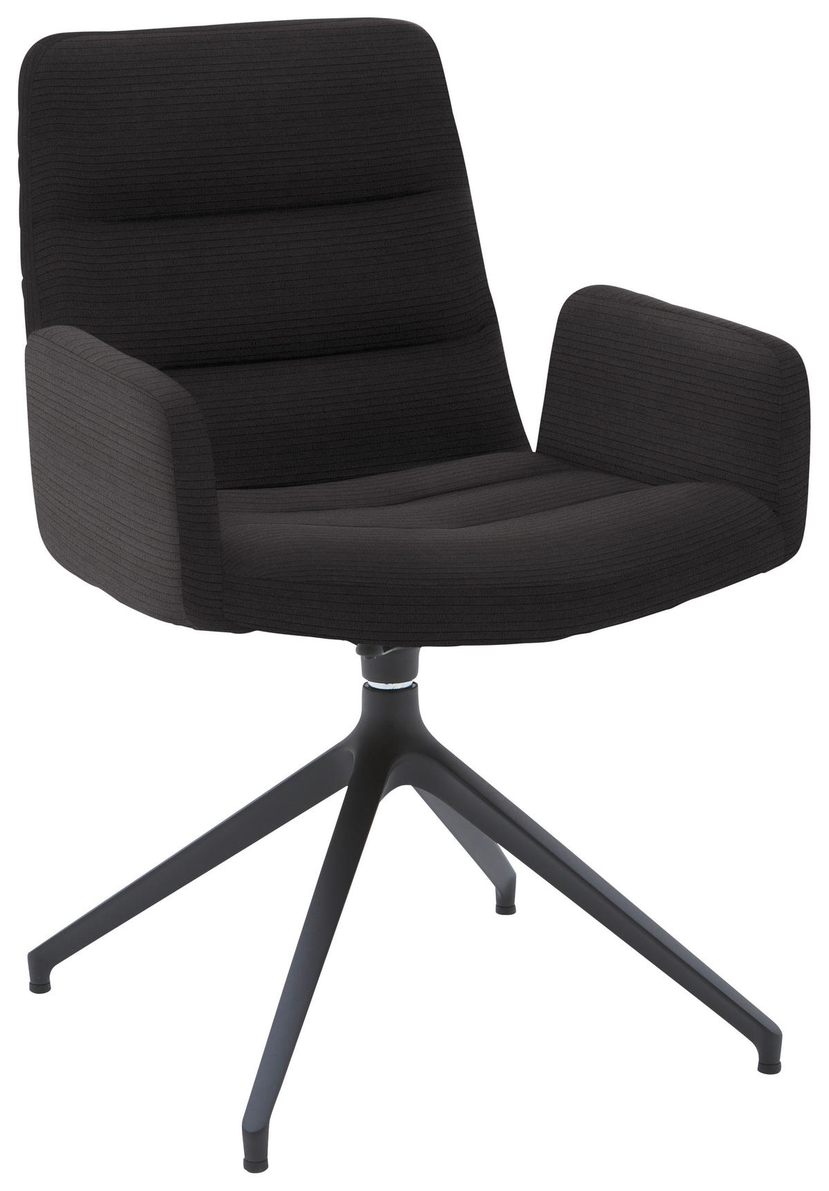 ARMLEHNSTUHL  in Cord  - Schwarz/Mokka, Design, Textil/Metall (61/88/66cm) - Dieter Knoll