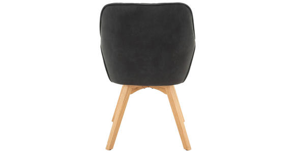 ARMLEHNSTUHL in Mikrofaser - Eichefarben/Grau, Design, Holz/Textil (57/91/64cm) - Xora