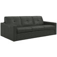 SCHLAFSOFA Bard in Echtleder Dunkelgrau  - Dunkelgrau/Schwarz, KONVENTIONELL, Leder/Kunststoff (206/81/96cm) - Novel