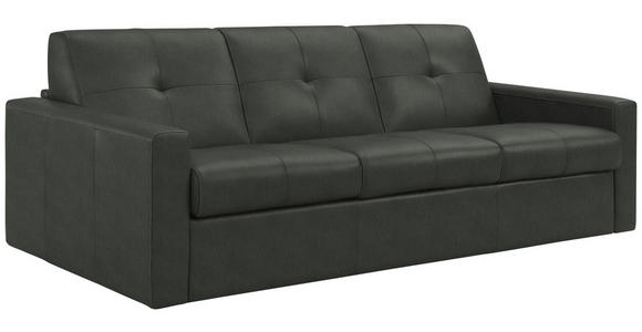 SCHLAFSOFA Bard in Echtleder Dunkelgrau  - Dunkelgrau/Schwarz, KONVENTIONELL, Leder/Kunststoff (206/81/96cm) - Novel