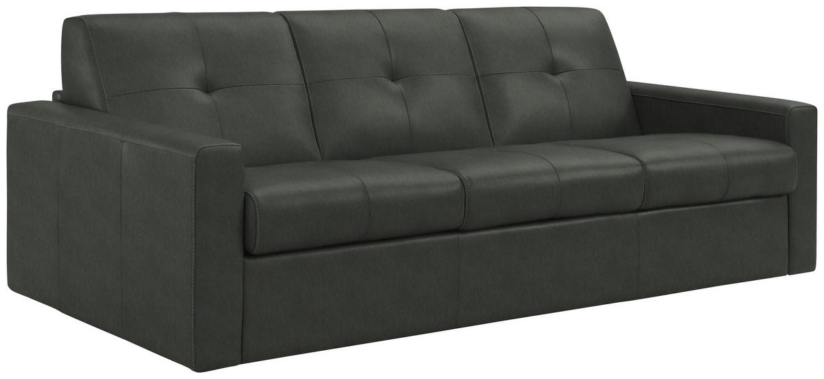 SCHLAFSOFA Dunkelgrau  - Dunkelgrau/Schwarz, Konventionell, Leder/Kunststoff (206/81/96cm) - Novel