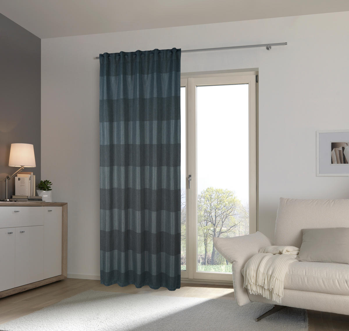 TERMOIZOLAČNÍ ZÁVĚS, zatemnění, 140/245 cm - jadeitově zelená/antracitová, Basics, textil (140/245cm) - Esposa