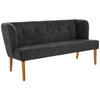SITZBANK 179/88/76 cm Webstoff Dunkelgrau Eiche vollmassiv  - Eichefarben/Dunkelgrau, KONVENTIONELL, Holz/Textil (179/88/76cm) - Cantus