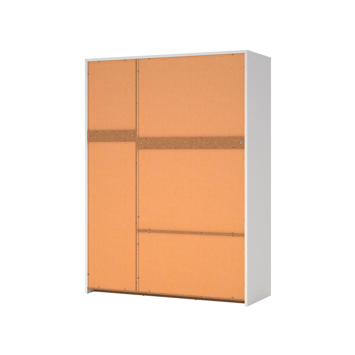 DULAP CU UȘI ROTATIVE alb  - argintiu/alb, Konventionell, metal/material pe bază de lemn (149/202/58cm) - Boxxx