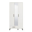 GARDEROBENSCHRANK  in 93/192,5/40 cm  - Schwarz/Weiß, Basics, Glas/Holzwerkstoff (93/192,5/40cm) - Carryhome