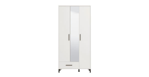 GARDEROBENSCHRANK  in 93/192,5/40 cm  - Schwarz/Weiß, Basics, Glas/Holzwerkstoff (93/192,5/40cm) - Carryhome