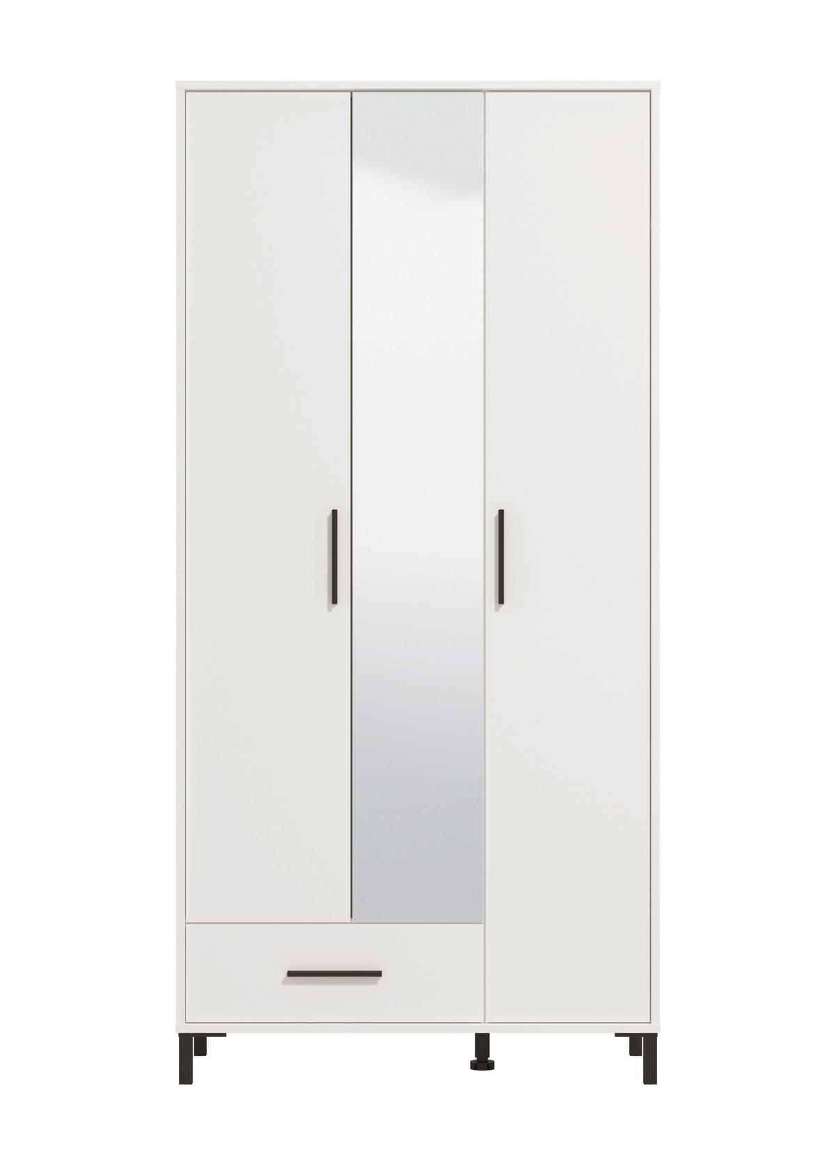 GARDEROBENSCHRANK  in 93/192,5/40 cm  - Schwarz/Weiß, Basics, Glas/Holzwerkstoff (93/192,5/40cm) - Carryhome