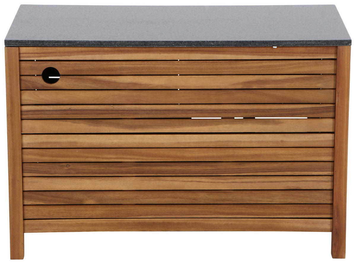 OUTDOORKÜCHE - Schwarz/Akaziefarben, MODERN, Holz/Stein (100/67/50cm) - Siena Garden