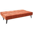 SCHLAFSOFA in Samt Dunkelorange  - Dunkelorange/Schwarz, Design, Holz/Textil (185/80/88cm) - Carryhome