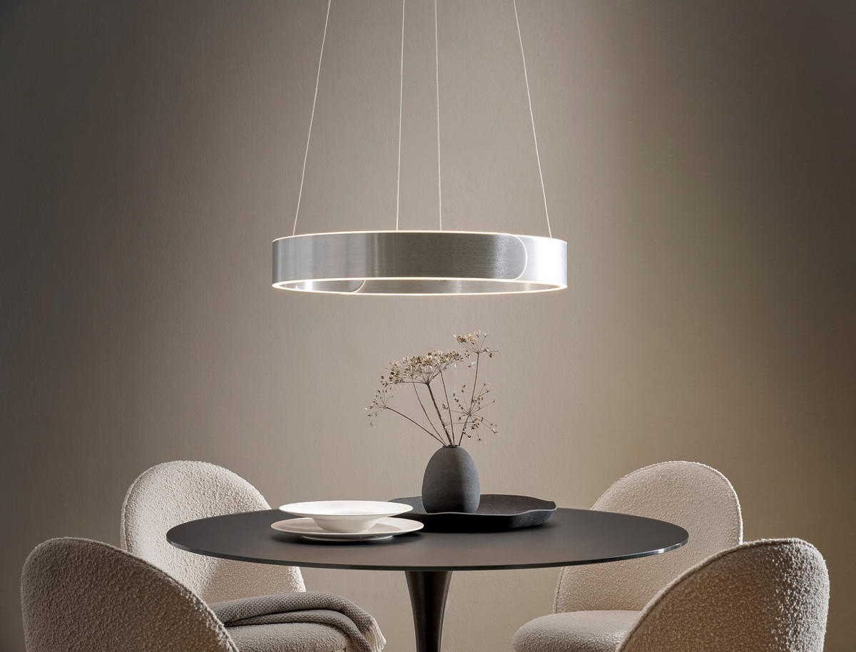 ZÁVESNÉ LED SVIETIDLO, 63/64/150 cm  - hliníková, Design, kov (63/64/150cm) - Dieter Knoll