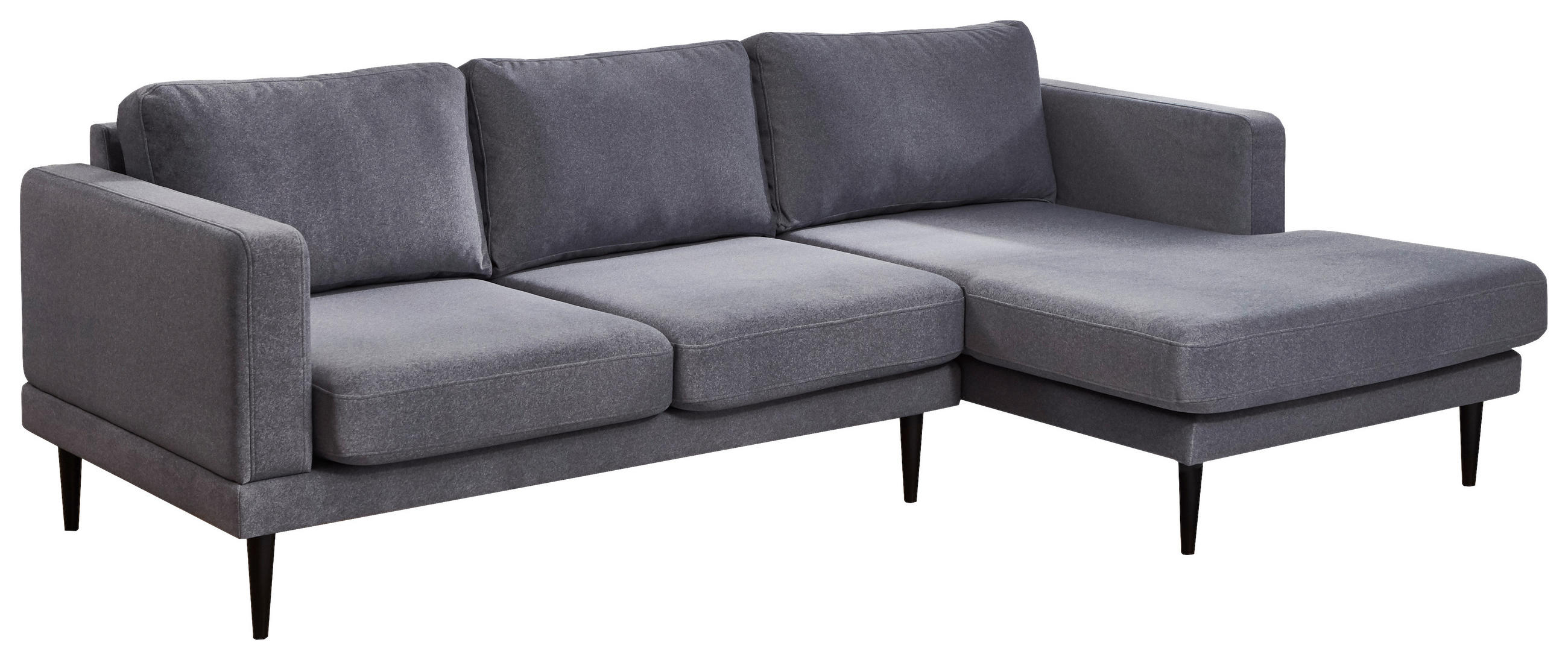 ROHOVÁ SEDACIA SÚPRAVA, textil, sivá - čierna/sivá, Konventionell, drevo/textil (240/154cm) - Carryhome