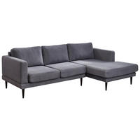 ROHOVÁ SEDACIA SÚPRAVA, textil, sivá - čierna/sivá, Konventionell, drevo/textil (240/154cm) - Carryhome