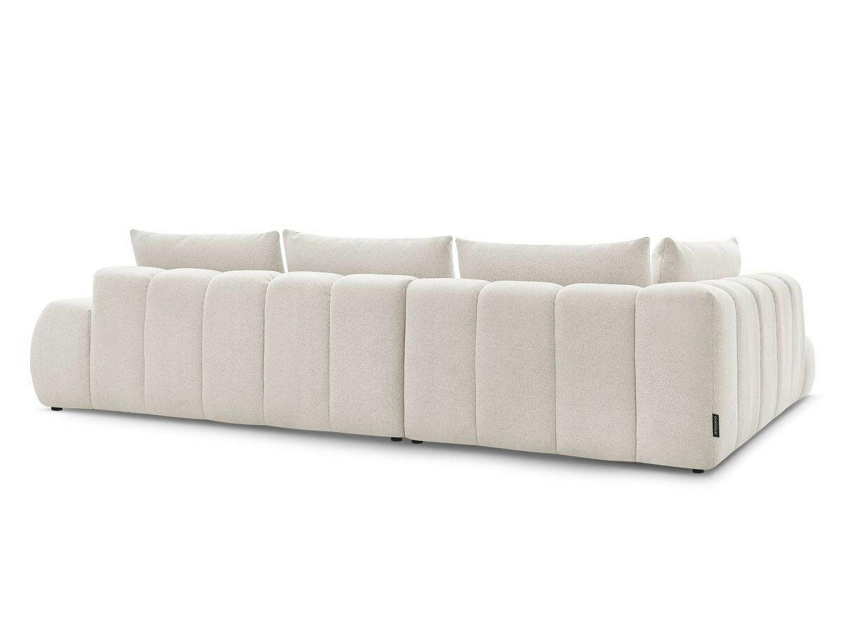 ECKSOFA Ottomane rechts  EVEREST Weiß Flachgewebe  - Schwarz/Weiß, MODERN, Kunststoff/Textil (352/210cm) - Livetastic