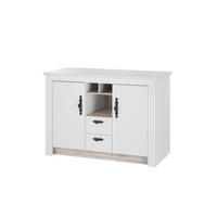 SPÜLENUNTERSCHRANK 130/92/60 cm  in Weiß, Pinienfarben  - Schwarz/Weiß, Trend, Holzwerkstoff/Metall (130/92/60cm) - MID.YOU